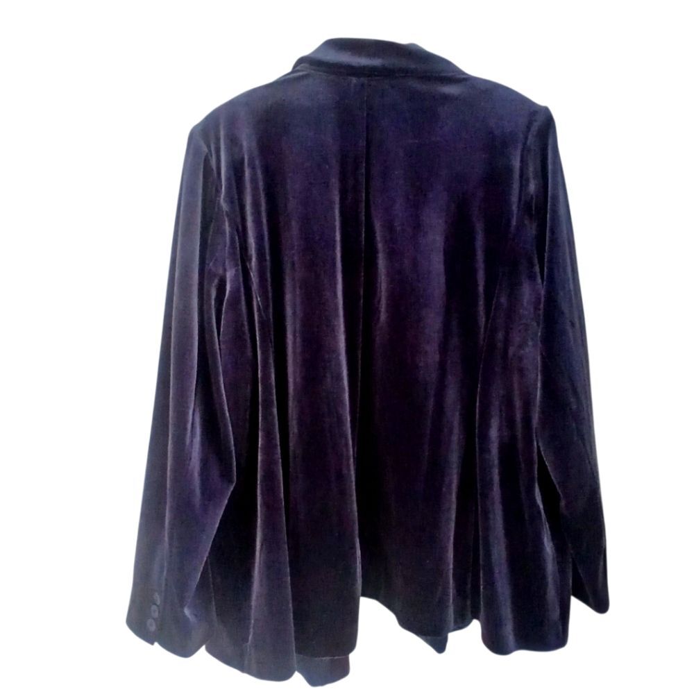Lane Bryant Purple Velvet Blazer w/ Notched Lapel Classic Slouchy Comfortable 24 - Picture 10 of 13